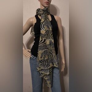 Into Africa Zebra Safari Travel Lightweight Oversized Scarf Quiet Luxury 70x36!